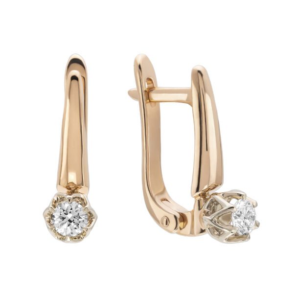 Сережки з 1 діамантом