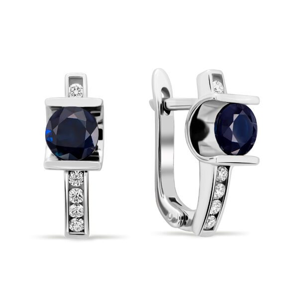 Сережки з діамантами та кольоровим камінням