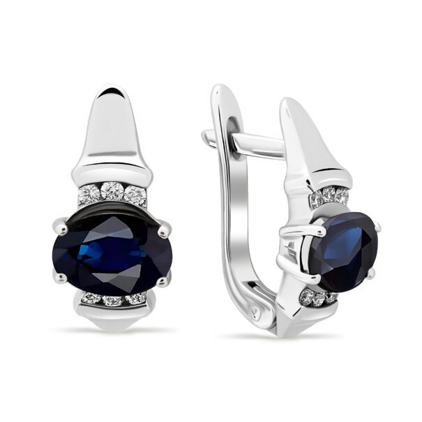 Сережки з діамантами та кольоровим камінням