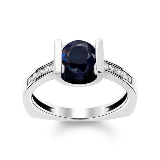 Каблучка з діамантами та кольоровим камінням