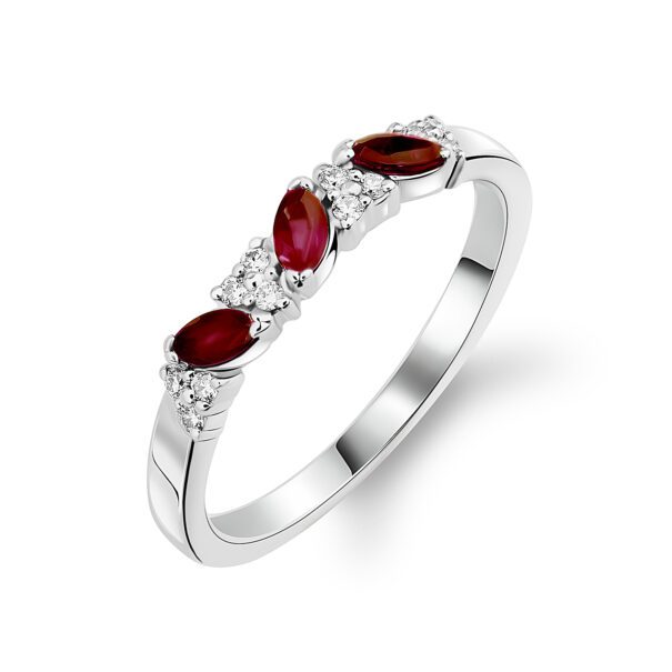 Каблучка з діамантами та кольоровим камінням