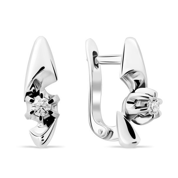 Сережки з 1 діамантом