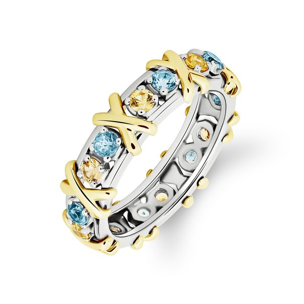 Каблучка з кольоровим камінням